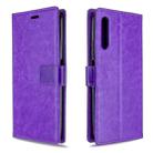 For Huawei Y9S Crazy Horse Texture Horizontal Flip Leather Case with Holder & Card Slots & Wallet & Photo Frame(purple) - 1