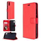 For Huawei Y6 Pro (2019)  Crazy Horse Texture Horizontal Flip Leather Case with Holder & Card Slots & Wallet & Photo Frame(red) - 1