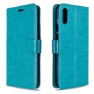 For Huawei Y6 Pro (2019)  Crazy Horse Texture Horizontal Flip Leather Case with Holder & Card Slots & Wallet & Photo Frame(blue) - 1