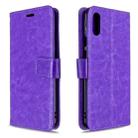 For Huawei Y6 Pro (2019)  Crazy Horse Texture Horizontal Flip Leather Case with Holder & Card Slots & Wallet & Photo Frame(purple) - 1