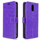 For Nokia 2.3 Crazy Horse Texture Horizontal Flip Leather Case with Holder & Card Slots & Wallet & Photo Frame(Purple) - 1
