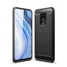 For Xiaomi Redmi Note 9 Brushed Texture Carbon Fiber TPU Case(Black) - 1