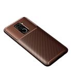 For Xiaomi Redmi Note9 Carbon Fiber Texture Shockproof TPU Case(Brown) - 1