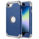 For iPhone SE 2022 / SE 2020 Silicone + PC Three-piece Anti-drop Mobile Phone Protection Back Cover(Blue) - 1