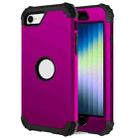 For iPhone SE 2022 / SE 2020 Silicone + PC Three-piece Anti-drop Mobile Phone Protection Back Cover(Purple) - 1