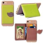 For iPhone SE 2022 / SE 2020 Leaf Buckle Litchi Texture Card Holder PU + TPU Case with Card Slot & Wallet & Holder & Photo Frame(Green) - 1