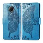 For Xiaomi Redmi K30 Pro Butterfly Love Flower Embossed Horizontal Flip Leather Case with Bracket / Card Slot / Wallet / Lanyard(Blue) - 1