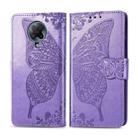 For Xiaomi Redmi K30 Pro Butterfly Love Flower Embossed Horizontal Flip Leather Case with Bracket / Card Slot / Wallet / Lanyard(Light Purple) - 1