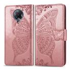 For Xiaomi Redmi K30 Pro Butterfly Love Flower Embossed Horizontal Flip Leather Case with Bracket / Card Slot / Wallet / Lanyard(Rose Gold) - 1