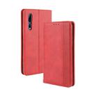 For ZTE Axon 10 Pro/Axon 10 Pro 5G/A2020 Pro Magnetic Buckle Retro Crazy Horse Texture Horizontal Flip Leather Case  , with Holder & Card Slots & Photo Frame(Red) - 1