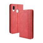 For ZTE Libero S10  Magnetic Buckle Retro Crazy Horse Texture Horizontal Flip Leather Case  , with Holder & Card Slots & Photo Frame(Red) - 1