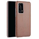 For Huawei P40 Pro+ / P40 Pro Plus Shockproof Crocodile Texture PC + PU Case(Brown) - 1