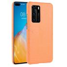 For Huawei P40 Shockproof Crocodile Texture PC + PU Case(Orange) - 1