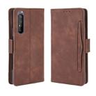For Sony Xperia 1 II  Wallet Style Skin Feel Calf Pattern Leather Case ，with Separate Card Slot(Brown) - 1