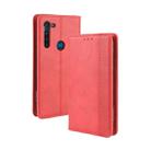 For Motorola Moto G8 Power Magnetic Buckle Retro Crazy Horse Texture Horizontal Flip Leather Case  , with Holder & Card Slots & Photo Frame(Red) - 1