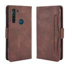 For Motorola Moto G8 Power Wallet Style Skin Feel Calf Pattern Leather Case ，with Separate Card Slot(Brown) - 1