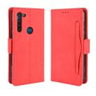 For Motorola Moto G8 Power Wallet Style Skin Feel Calf Pattern Leather Case ，with Separate Card Slot(Red) - 1