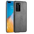 For Huawei P40 Pro Shockproof Crocodile Texture PC + PU Case(Black) - 1