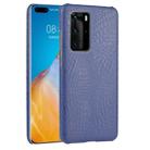 For Huawei P40 Pro Shockproof Crocodile Texture PC + PU Case(Blue) - 1