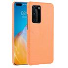 For Huawei P40 Pro Shockproof Crocodile Texture PC + PU Case(Orange) - 1