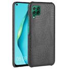 For Huawei P40 lite/Nova7i/Nova6 SE Shockproof Crocodile Texture PC + PU Case(Black) - 1