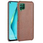 For Huawei P40 lite/Nova7i/Nova6 SE Shockproof Crocodile Texture PC + PU Case(Brown) - 1