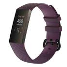 Diamond Pattern Silicone Watch Band for Fitbit Charge 3 Small Size：190*18mm(Dark Purple) - 1