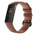 Diamond Pattern Silicone Watch Band for Fitbit Charge 4 Small Size：190*18mm(Coffee) - 1