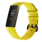 Diamond Pattern Silicone Watch Band for Fitbit Charge 4 Small Size：190*18mm(Yellow) - 1