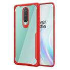 For OnePlus 8  Transparent PC + TPU Full Coverage Shockproof Protective Case(Red) - 1
