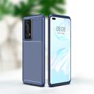 For Huawei P40 Pro+ Carbon Fiber Texture Shockproof TPU Case(Blue) - 1