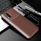 For Xiaomi Mi 10 Lite 5G Carbon Fiber Texture Shockproof TPU Case(Brown) - 1