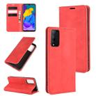 For Huawei Honor Play 4T Pro Retro-skin Business Magnetic Suction Leather Case with Holder & Card Slots & Wallet(Red) - 1