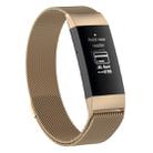 Stainless Steel Magnet Watch Band for FITBIT Charge  4 / 3，Small Size: 190x18mm(Champagne Gold) - 1