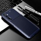 For OPPO Realme 6  Carbon Fiber Texture Shockproof TPU Case(Blue) - 1