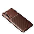 For Huawei Nova 7 Carbon Fiber Texture Shockproof TPU Case(Brown) - 1