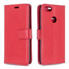 For Moto E6 Play Crazy Horse Texture Horizontal Flip Leather Case with Holder & Card Slots & Wallet & Photo Frame(Red) - 1