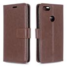 For Moto E6 Play Crazy Horse Texture Horizontal Flip Leather Case with Holder & Card Slots & Wallet & Photo Frame(Brown) - 1