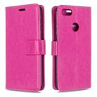 For Moto E6 Play Crazy Horse Texture Horizontal Flip Leather Case with Holder & Card Slots & Wallet & Photo Frame(Rose) - 1