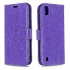 For ZTE Blade A7 2019 Crazy Horse Texture Horizontal Flip Leather Case with Holder & Card Slots & Wallet & Photo Frame(Purple) - 1