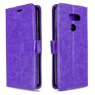 For LG K40S Crazy Horse Texture Horizontal Flip Leather Case with Holder & Card Slots & Wallet & Photo Frame(Purple) - 1