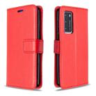 For Huawei P40 Crazy Horse Texture Horizontal Flip Leather Case with Holder & Card Slots & Wallet & Photo Frame(Red) - 1