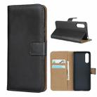 For Sony Xperia 10 II Leather Horizontal Flip Holster With Magnetic Clasp and Bracket and Card Slot and Wallet(Black) - 1