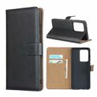 For Galaxy S20 Ultra Leather Horizontal Flip Holster With Magnetic Clasp and Bracket and Card Slot and Wallet(Black) - 1