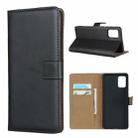For Galaxy A71 Leather Horizontal Flip Holster With Magnetic Clasp and Bracket and Card Slot and Wallet(Black) - 1
