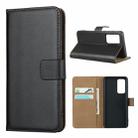 For Huawei P40 Leather Horizontal Flip Holster With Magnetic Clasp and Bracket and Card Slot and Wallet(Black) - 1