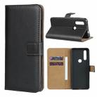 For Moto G8 Leather Horizontal Flip Holster with Magnetic Clasp Bracket & Card Slot & Wallet(Black) - 1