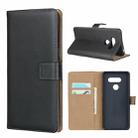 For LG K50S Leather Horizontal Flip Case with Magnetic Clasp Bracket & Card Slot & Wallet(Black) - 1