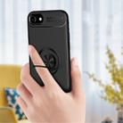 For iPhone SE 2022 / SE 2020 Metal Ring Holder 360 Degree Rotating TPU Case(Black+Black) - 4