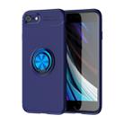 For iPhone SE 2022 / SE 2020 Metal Ring Holder 360 Degree Rotating TPU Case(Blue+Blue) - 1